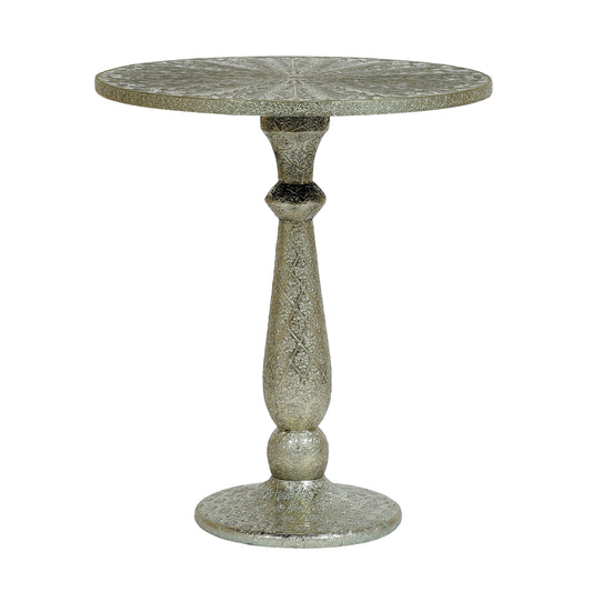 Accent Table with Iron Frame and Turned Base