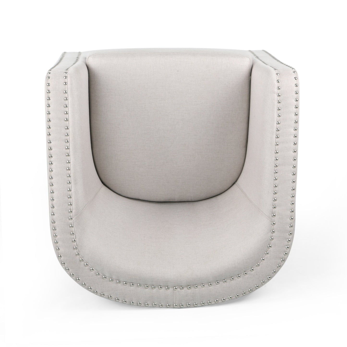Riverbed Upholstered Swivel Chair with Nailhead Trim and Sloped Arms