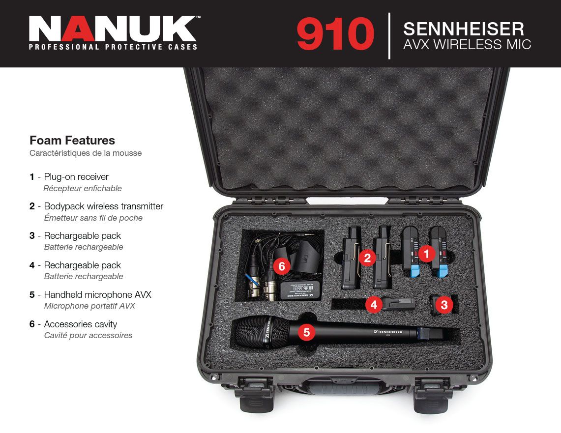 Nanuk 910 Case for Sennheiser AVX Wireless Mic (Tan)