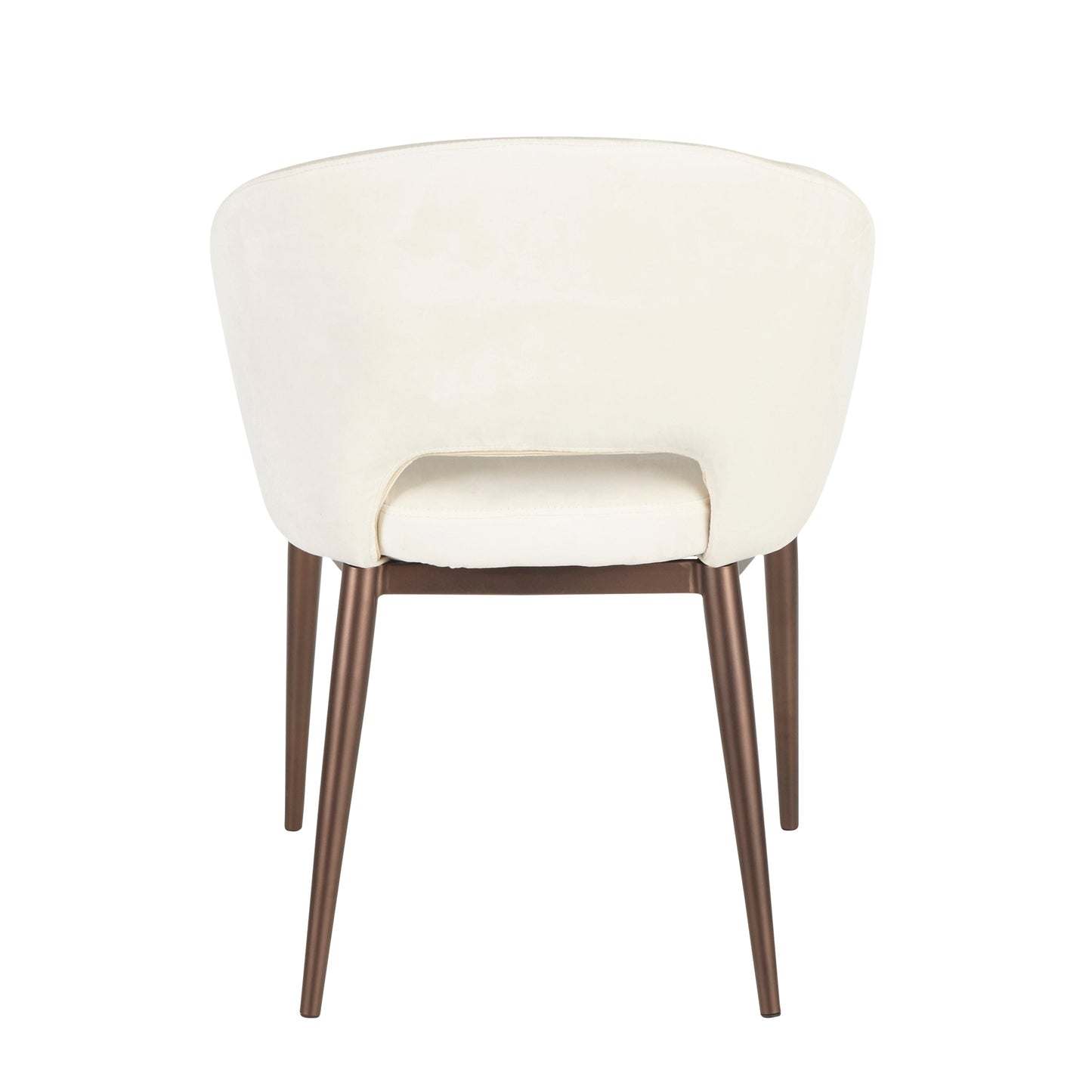 Upholstered Dining Chair with Metal Legs and Curved Backrest