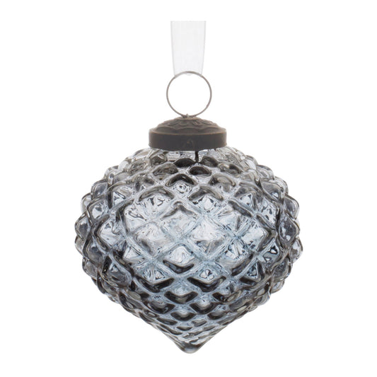 Blue Harlequin Glass Onion Ornament, Set of 4