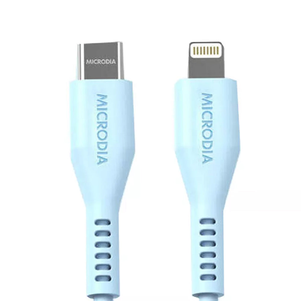 Microdia Fruitywire Silicone PD60W USB-C to 8-Pin Cable 2.6m (Baby Blue)