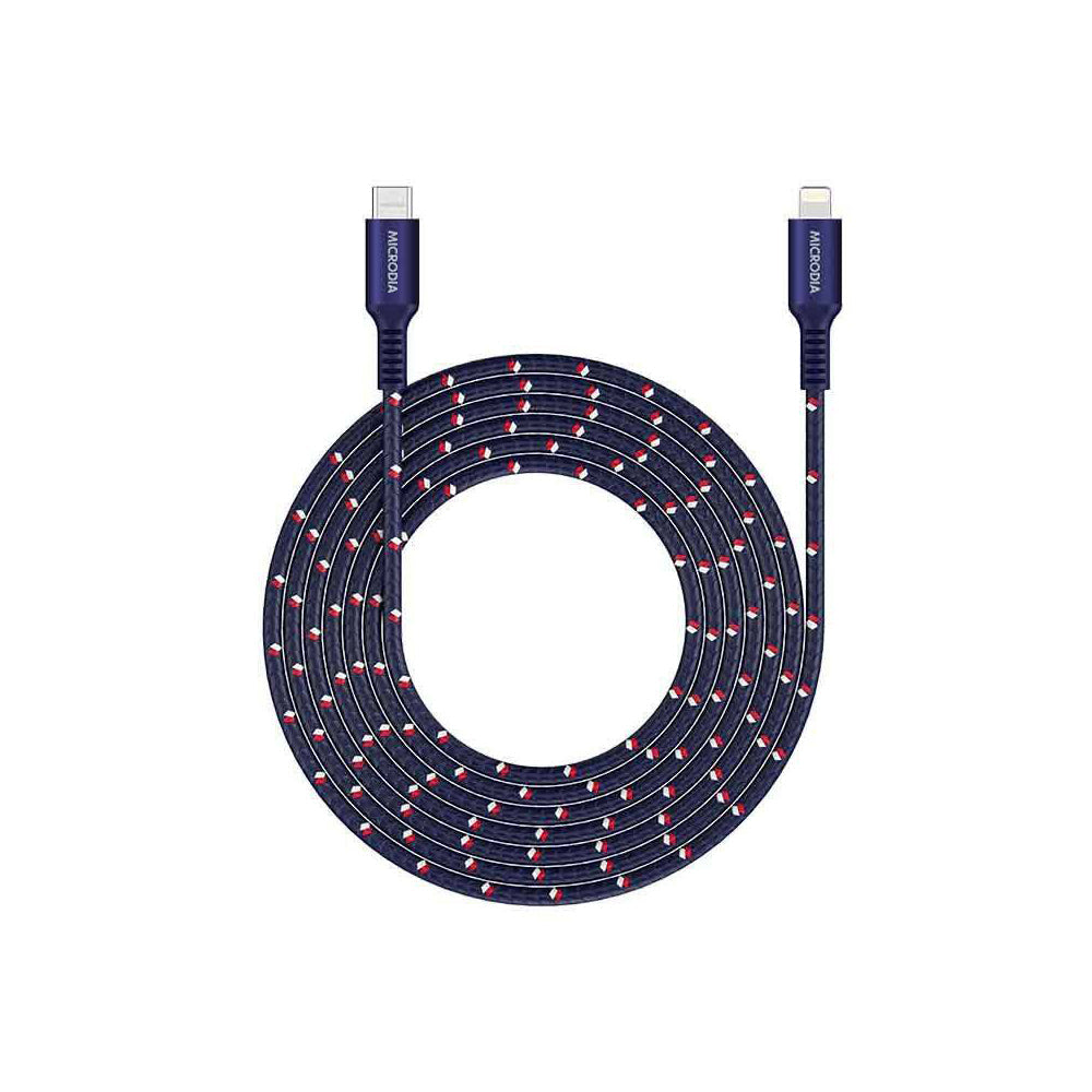 Microdia ExeCable Tweed PD60W USB-C to 8-Pin Cable 1.3m (Navy)
