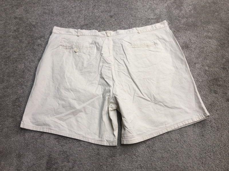L.L. Bean Short Men White 46 100% Cotton Tropic Weights Chino Shorts Lightweight