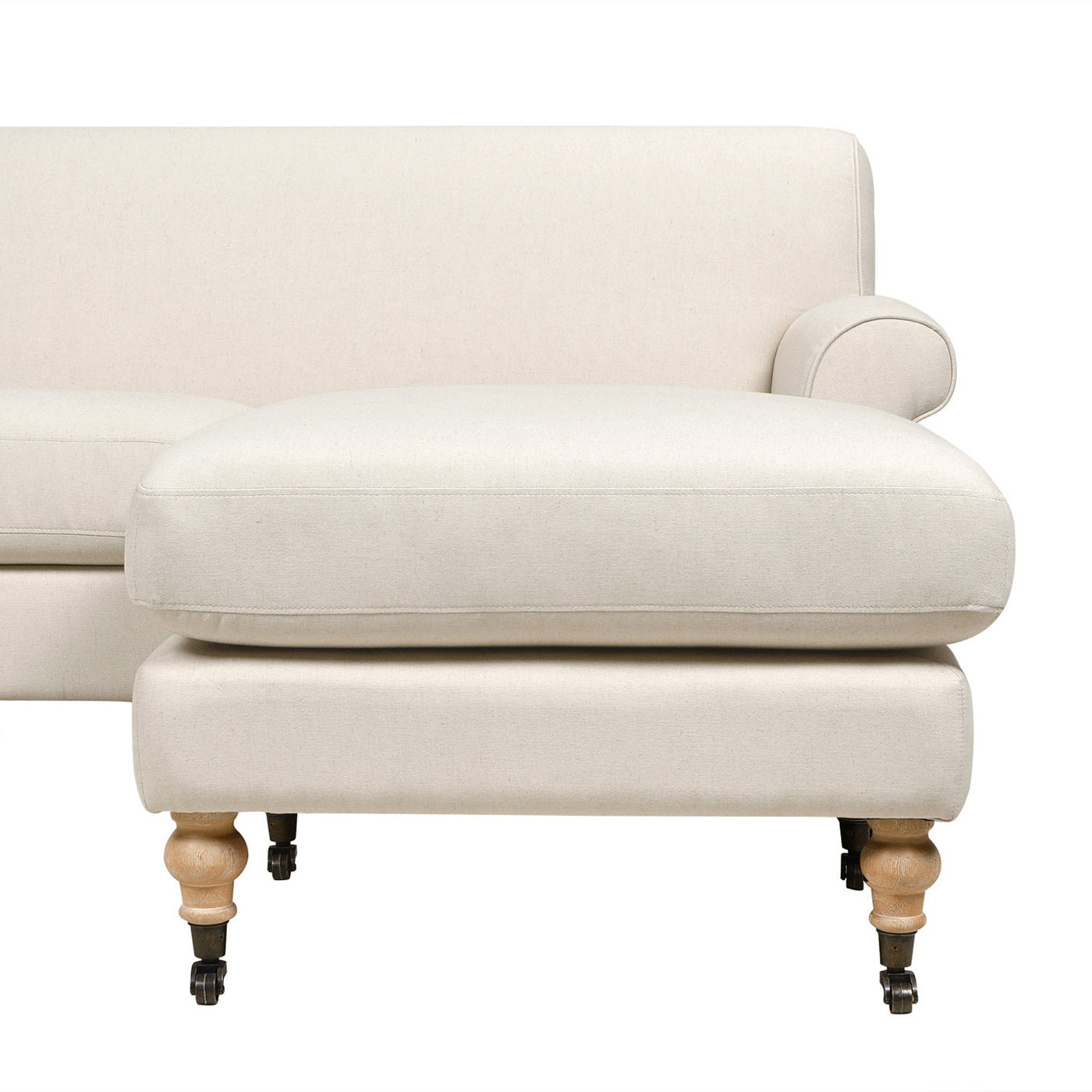 L-Shape Reversible Sectional Sofa with Turned Legs