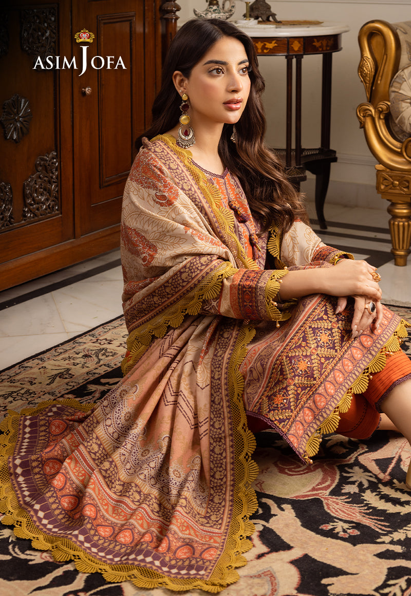AJIWP-12 STITCHED EMBROIDERED KHADDAR 3 PCS