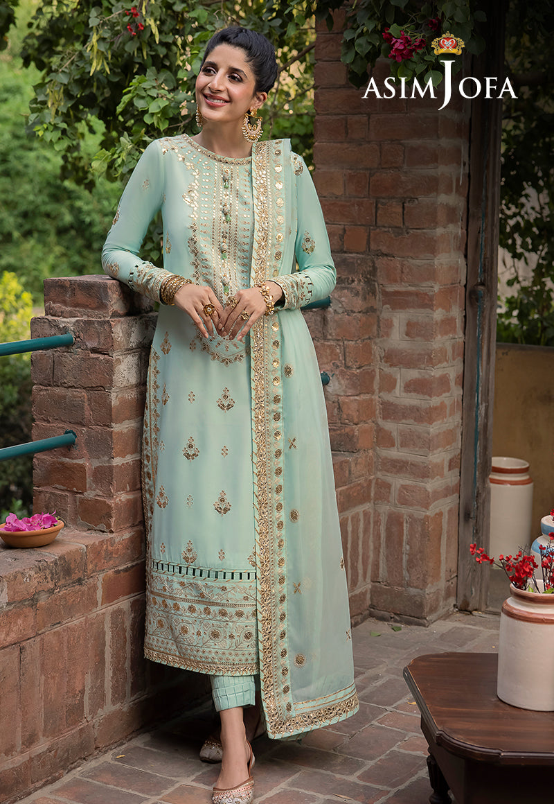 AJSW-11 EMBROIDERED LAWN SILK 3 PCS