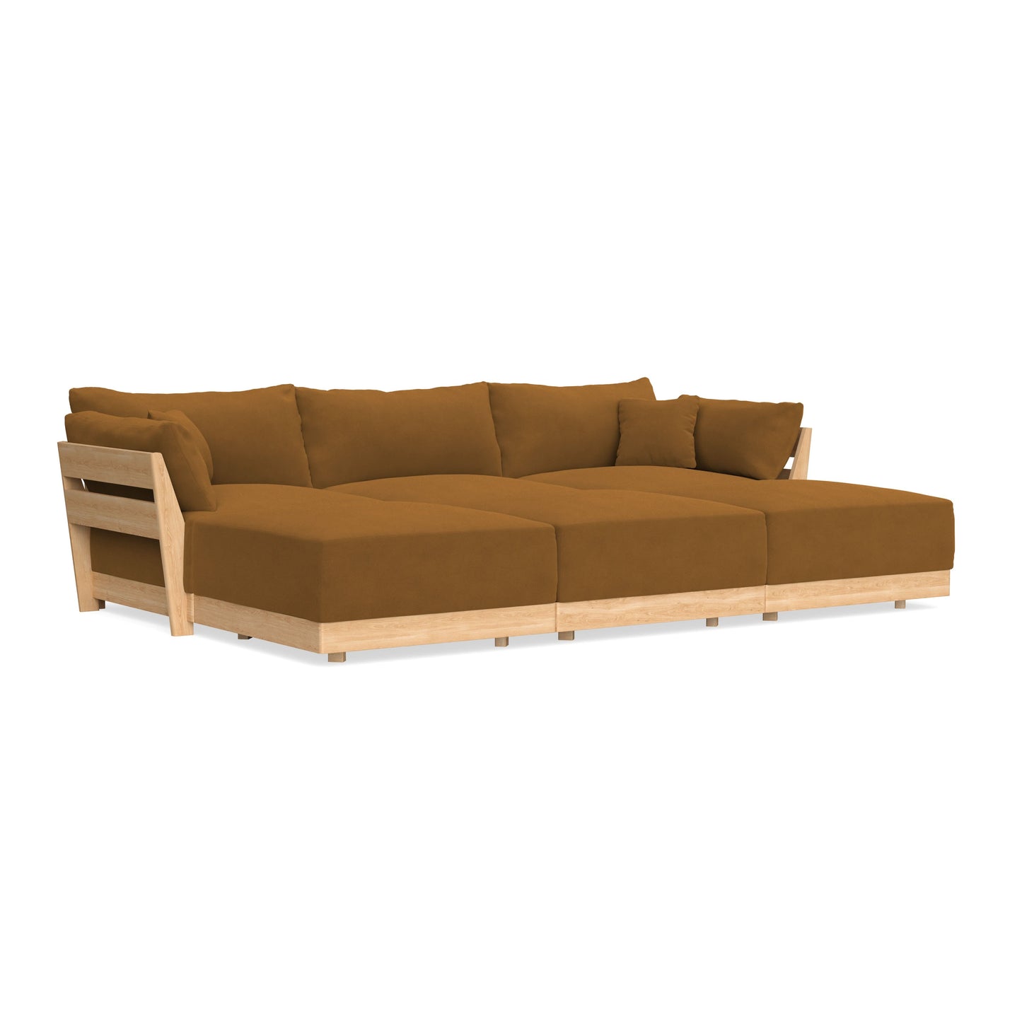 Slipcover Only - Modular Bondi 3-Seater Daybed Sofa Sectional in Cognac