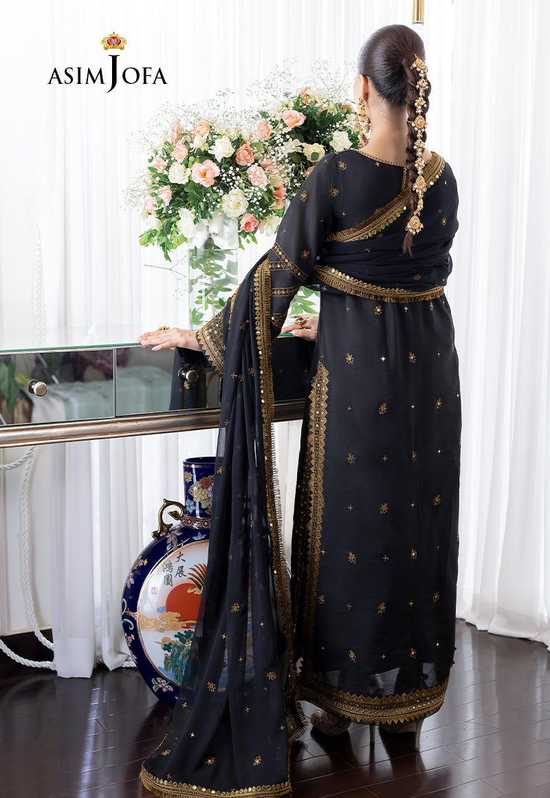 AJJM-14 EMBROIDERED CHANDERI COTTON 3 PCS