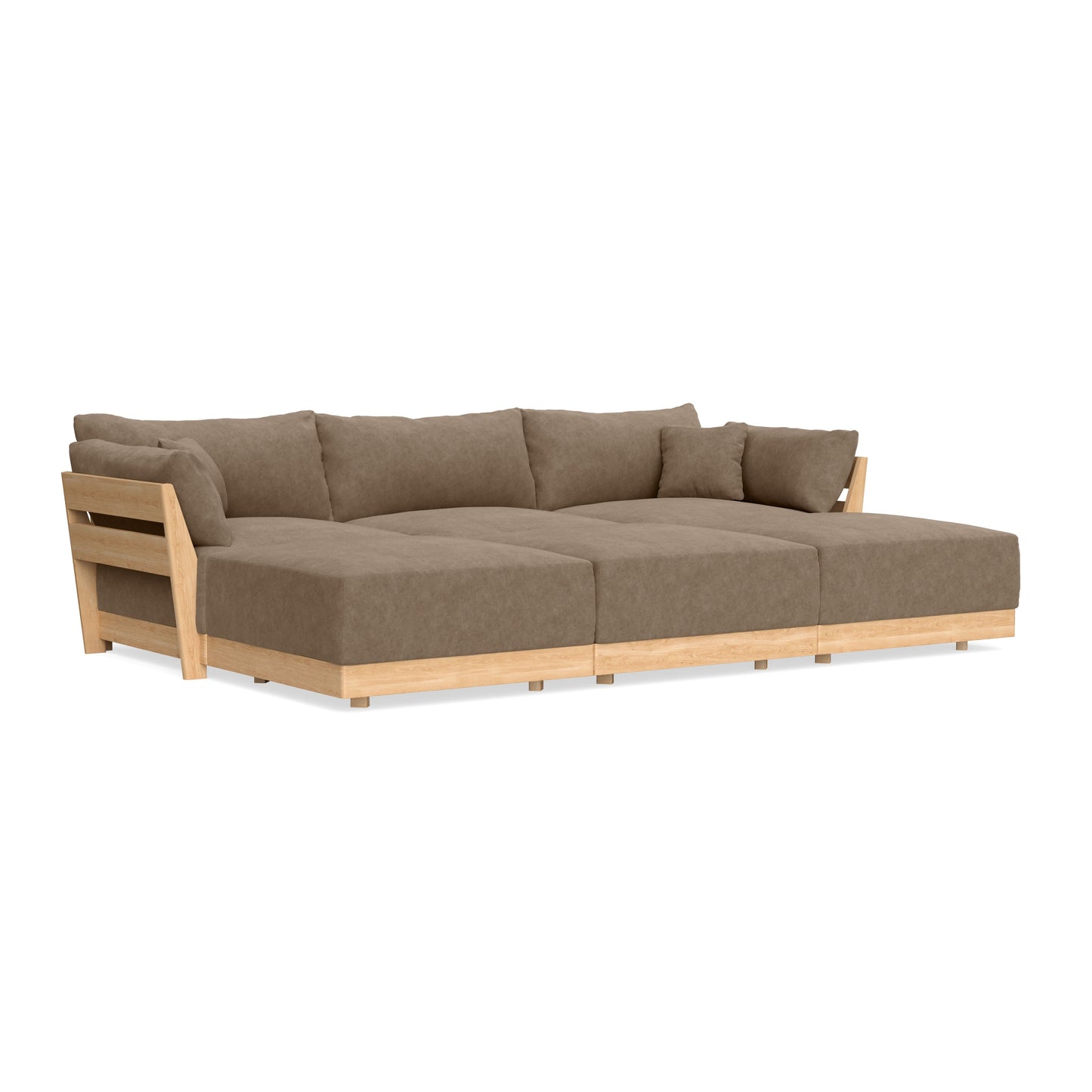 Slipcover Only - Modular Bondi 3-Seater Daybed Sofa Sectional in Coffee