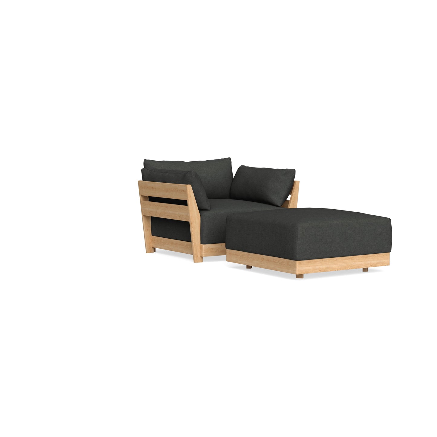 Slipcover Only - Modular Bondi Armchair + Ottoman in Raven Gray