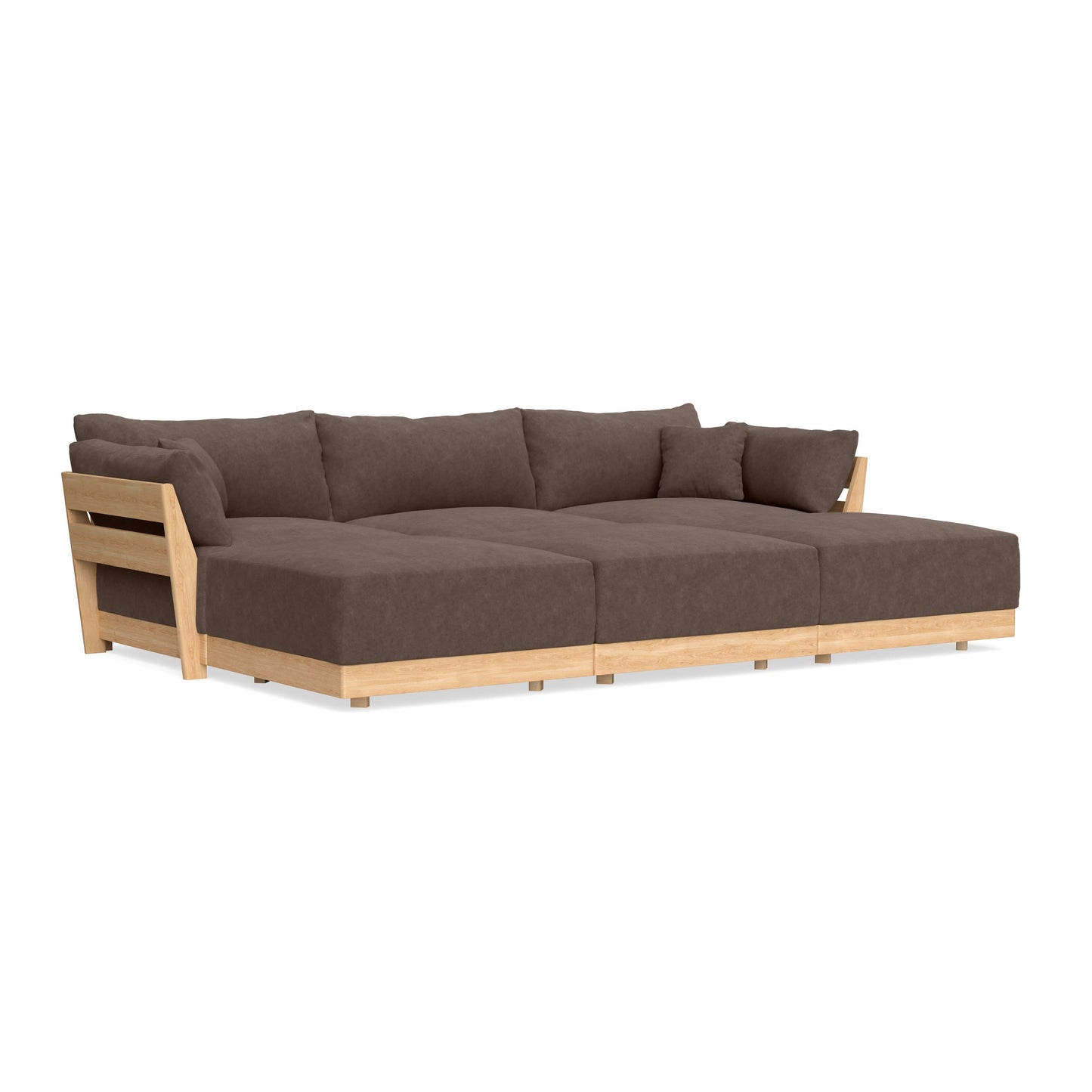 Slipcover Only - Modular Bondi 3-Seater Daybed Sofa Sectional in Chocolate