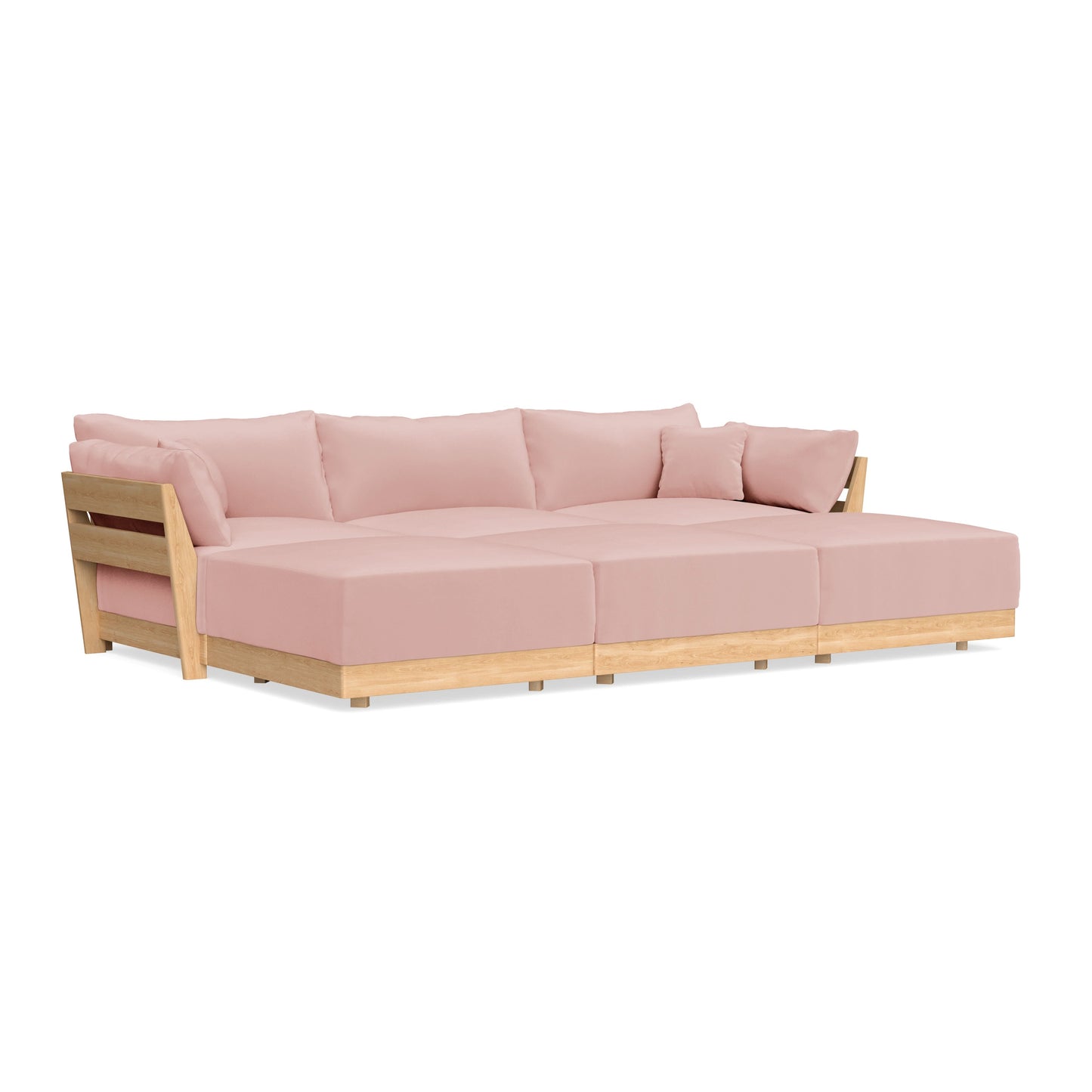 Slipcover Only - Modular Bondi 3-Seater Daybed Sofa Sectional in Powder Pink