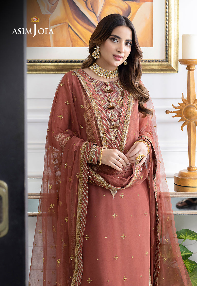 AJJM-13 EMBROIDERED GEORGETTE , ORGANZA 3 PCS