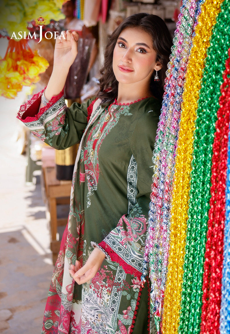 AJPL-08 PRINTED ARABIC LAWN 3 PCS