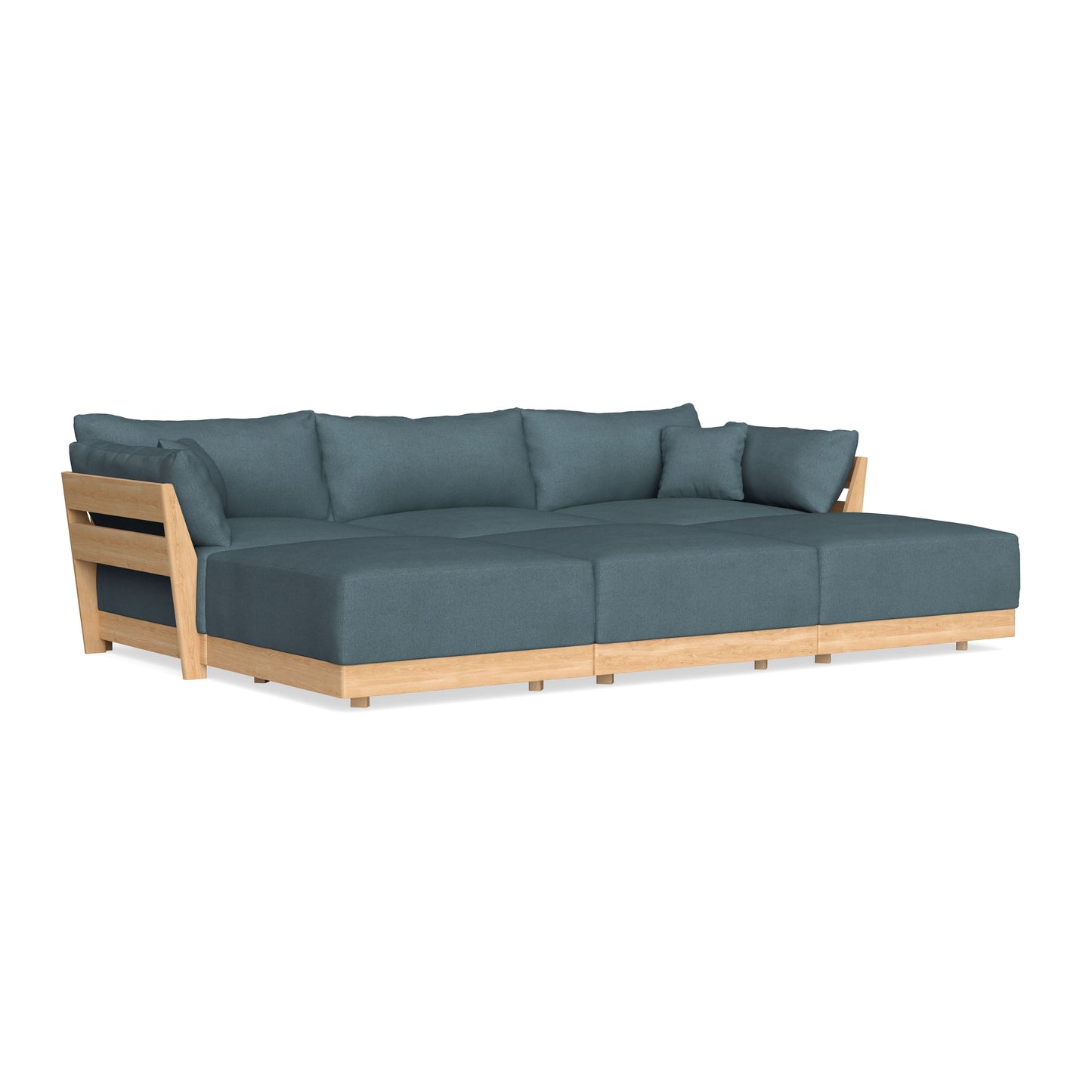 Slipcover Only - Modular Bondi 3-Seater Daybed Sofa Sectional in Slate Blue