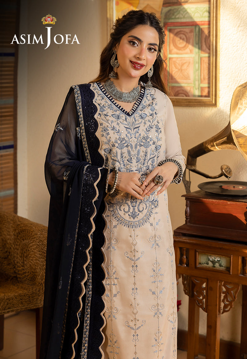 AJSWP-17 EMBROIDERED LAWN SILK 3 PCS STITCHED