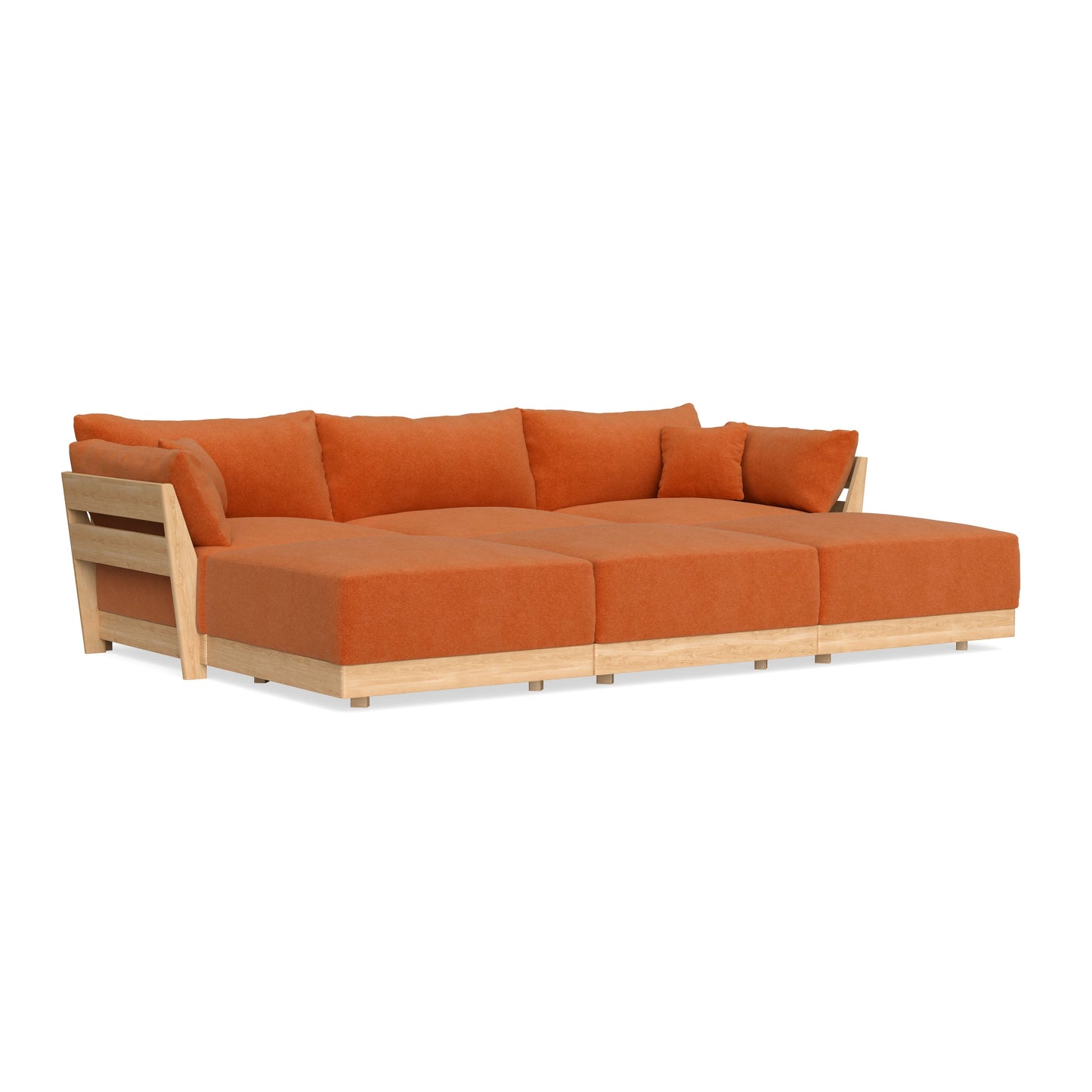 Slipcover Only - Modular Bondi 3-Seater Daybed Sofa Sectional in Terracotta