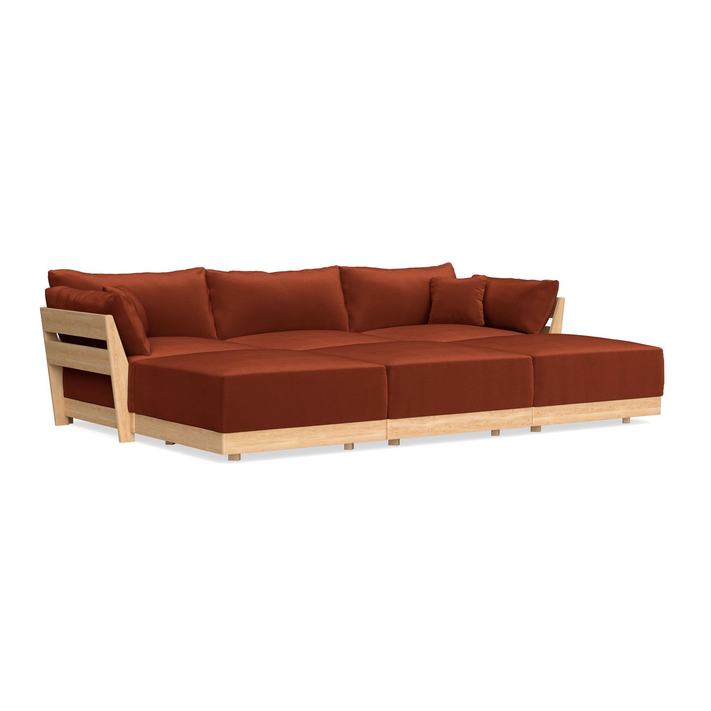 Slipcover Only - Modular Bondi 3-Seater Daybed Sofa Sectional in Rust