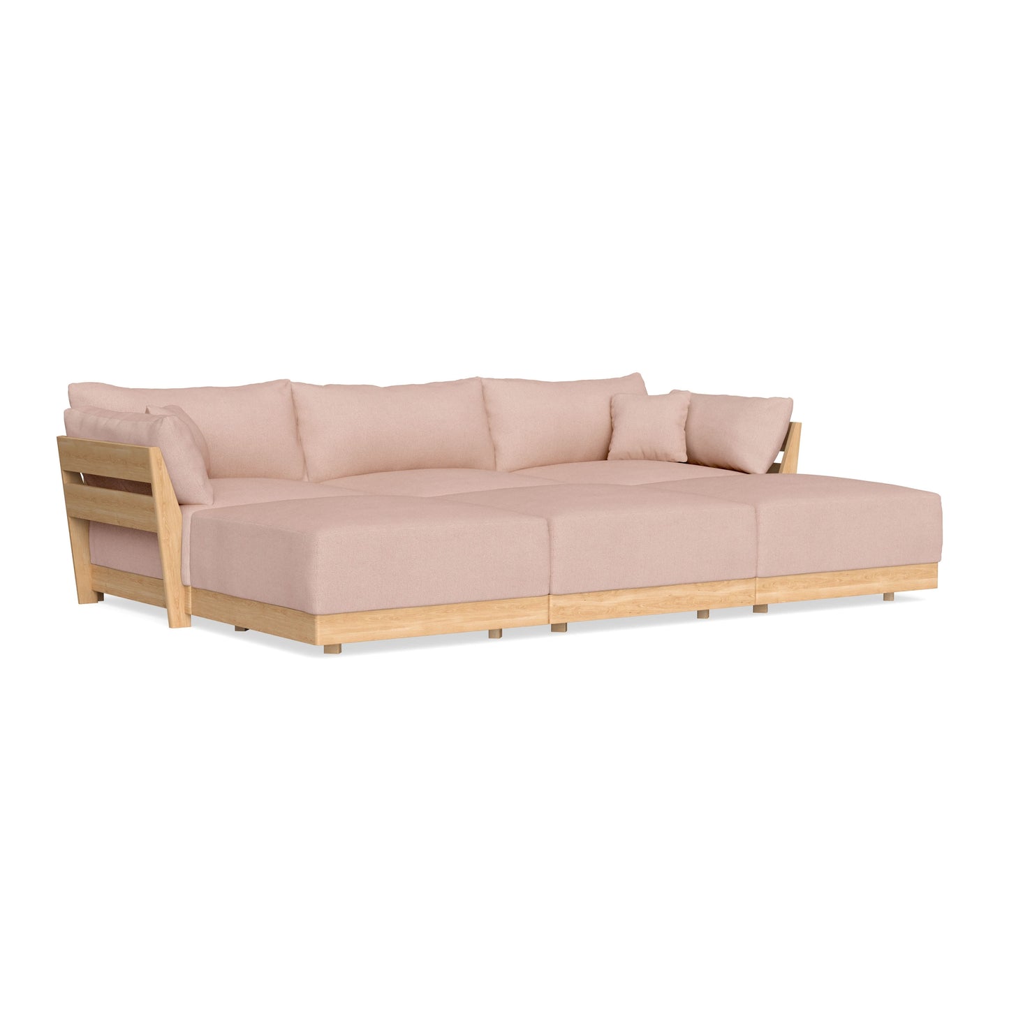 Slipcover Only - Modular Bondi 3-Seater Daybed Sofa Sectional in Rose Quartz