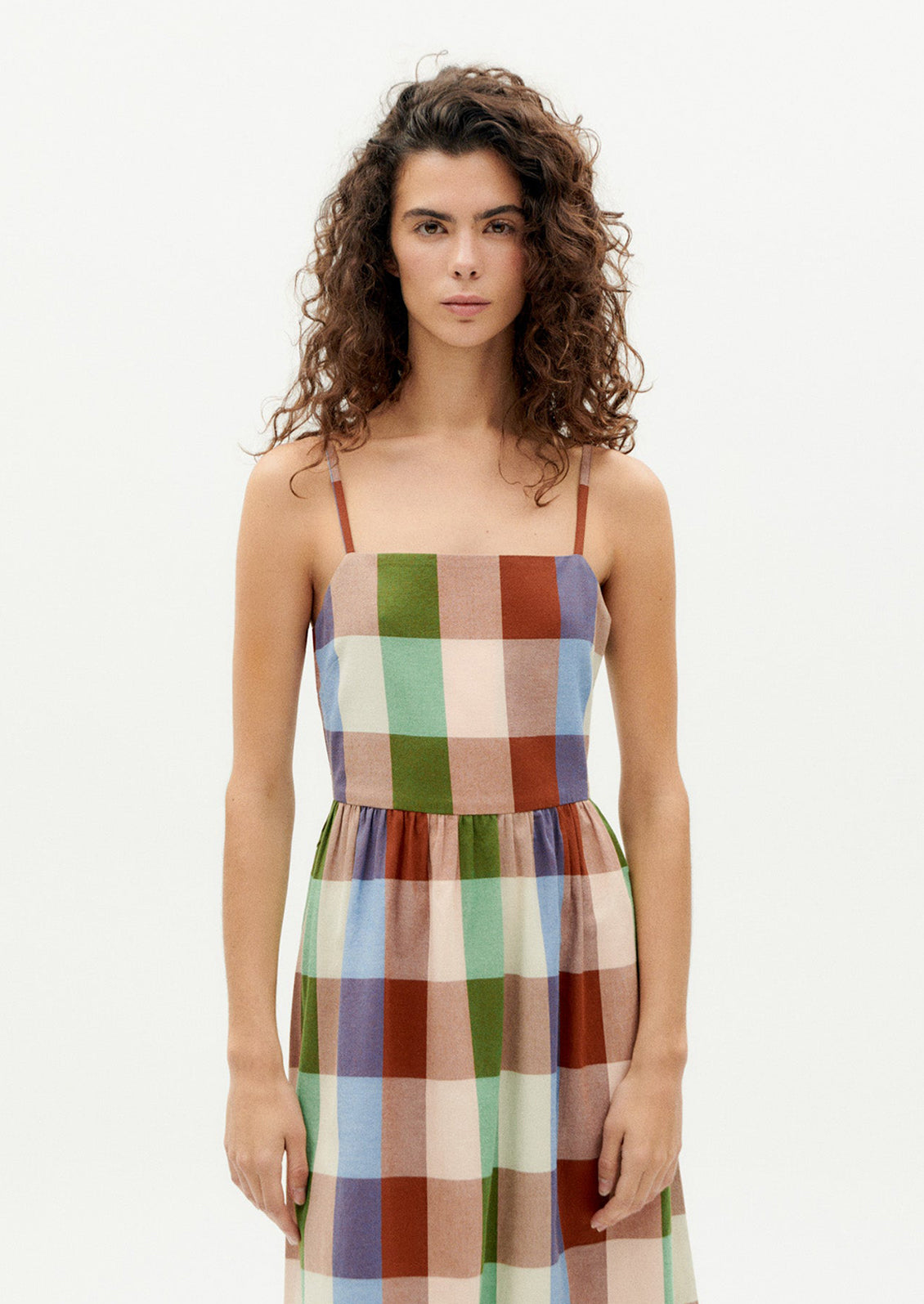Paola Dress in Multicolor Madras