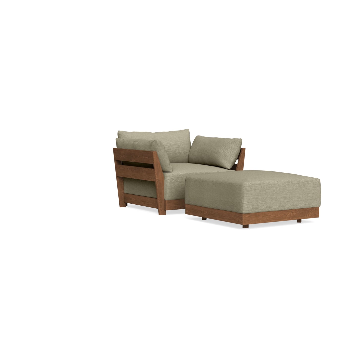 Modular Bondi Espresso Armchair + Ottoman in Cappuccino | Classic Blend