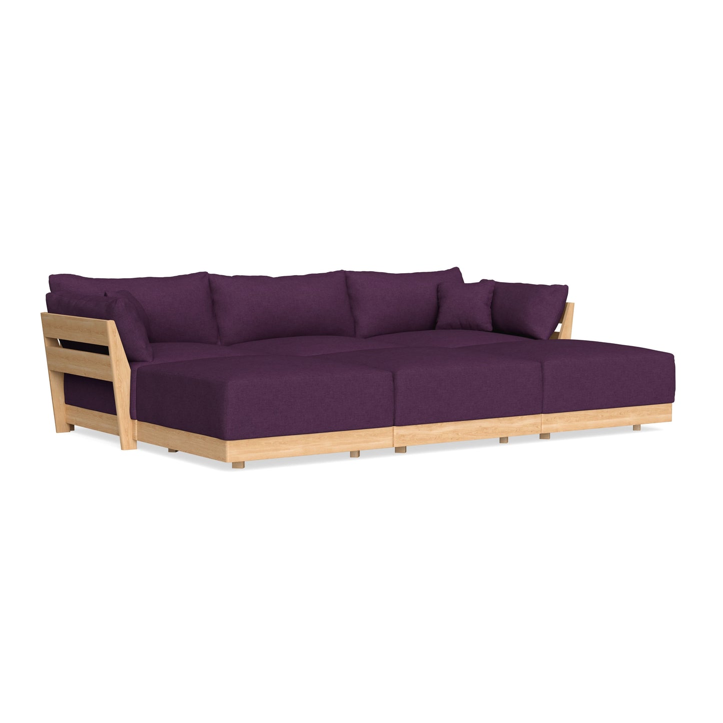 Slipcover Only - Modular Bondi 3-Seater Daybed Sofa Sectional in Aubergine