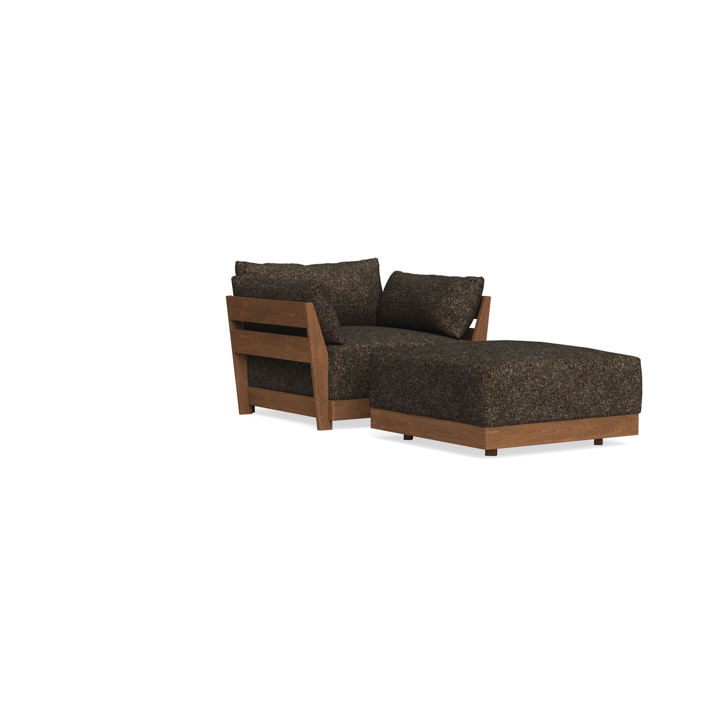 Modular Bondi Espresso Armchair + Ottoman in Phantom | Memory Foam Blend
