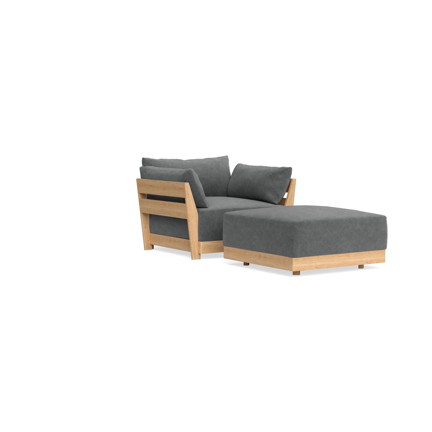Slipcover Only - Modular Bondi Armchair + Ottoman in Chimney Gray