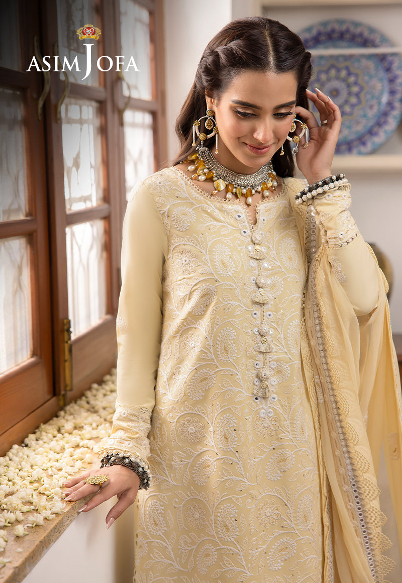 AJSW-09 EMBROIDERED LAWN SILK 3 PCS