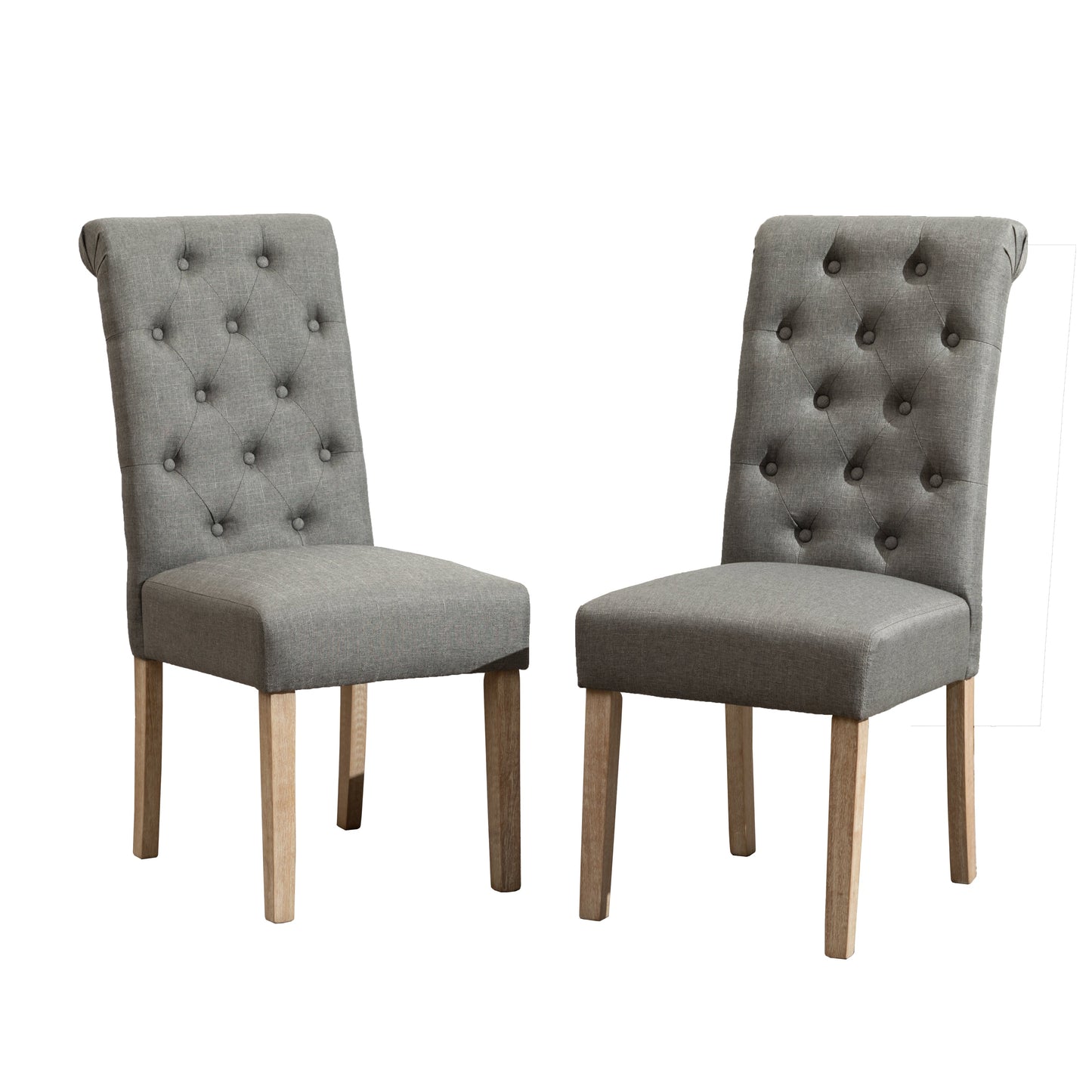 Driva 7-Piece Dining Set with Turned-Leg Table and 6 Tufted Chairs