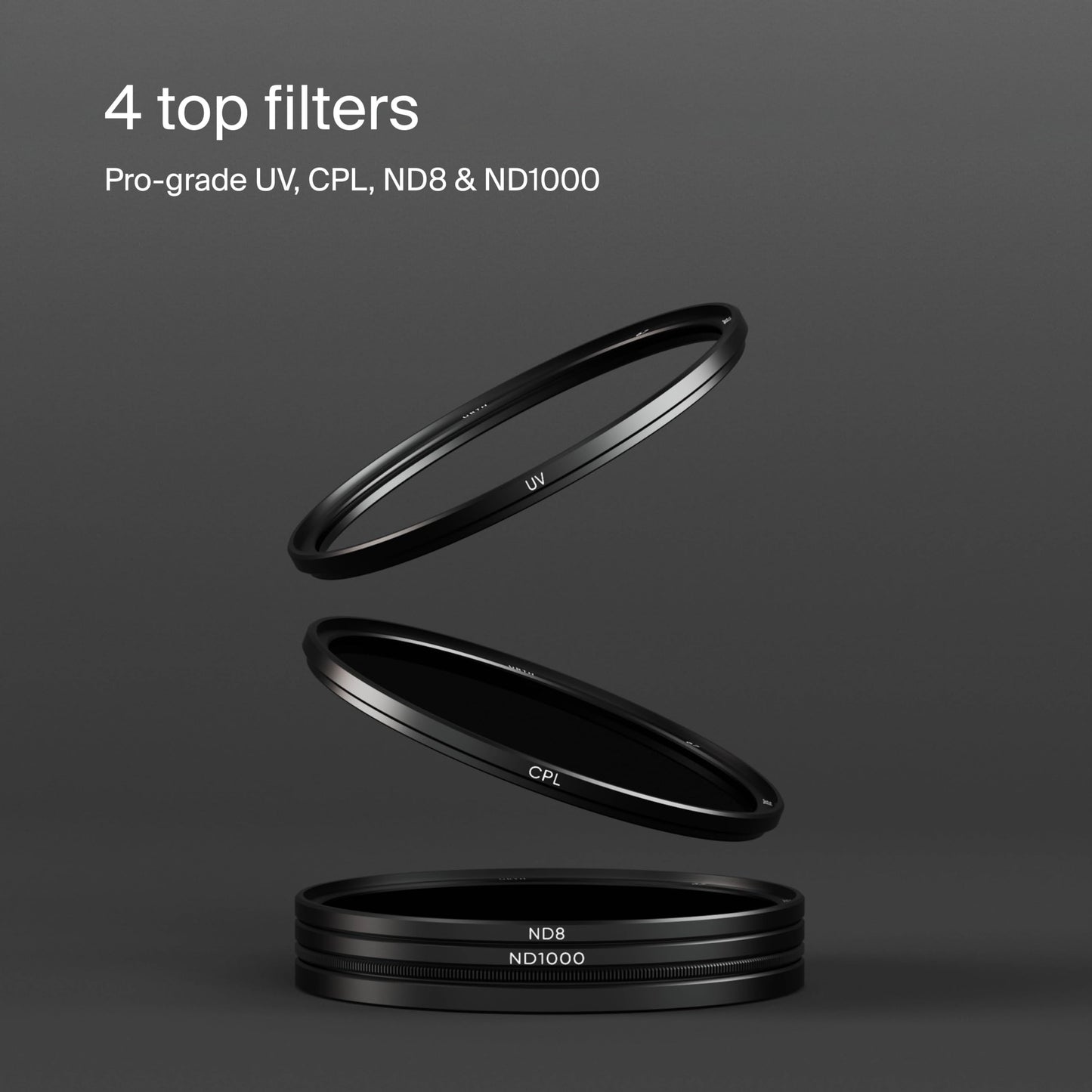 Urth 52mm Magnetic UV, Circular Polarizing (CPL), ND8, ND1000 Lens Filter Kit (Plus+)