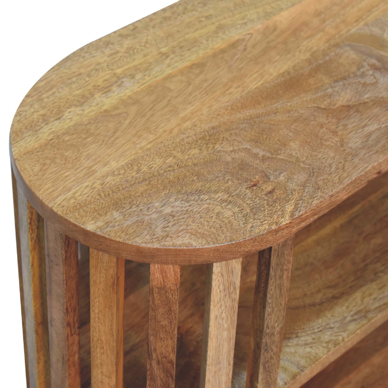 Alliance Wood Cabinet with 2 Shelves and Vertical Slats Design