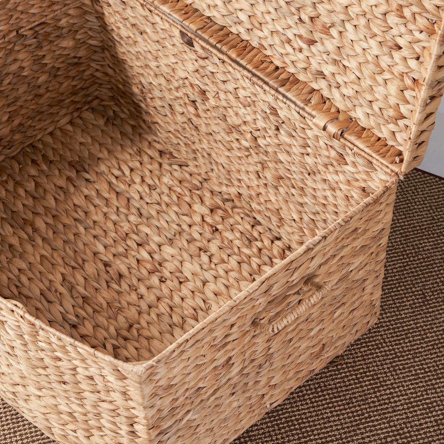 Woven Wicker Storage Basket with Handle