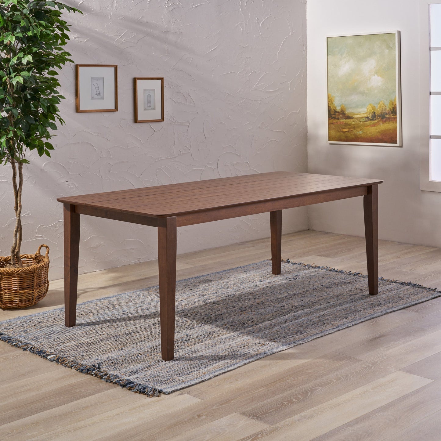 Solid Wood Dining Table with Square Legs