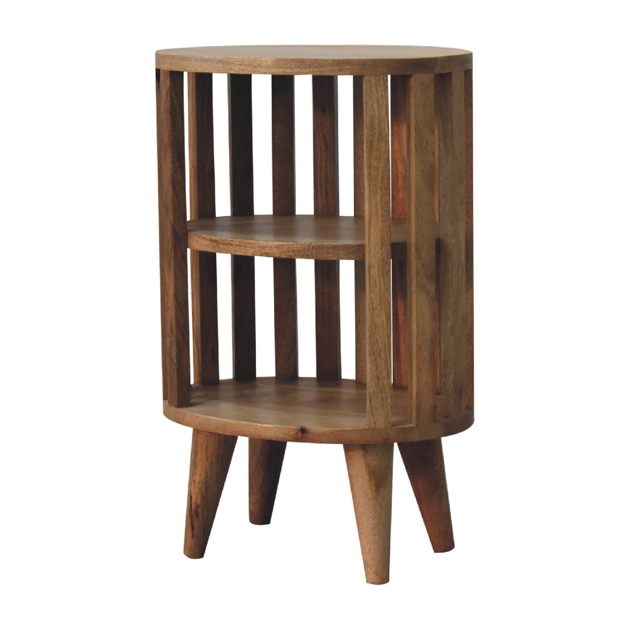 Alliance Double Shelf Bedside with Vertical Slats Design