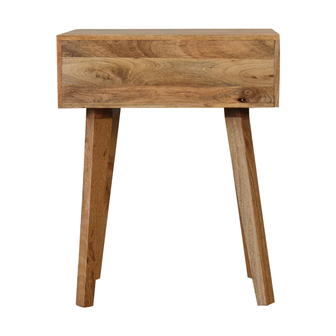 Arcanist Bone Inlay Bedside with Drawer and Tapered Wood Legs