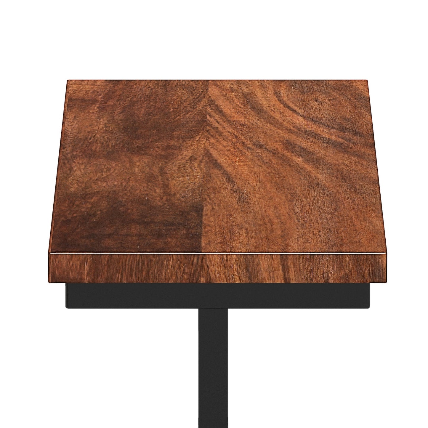 C-Shaped Side Table with Metal Frame