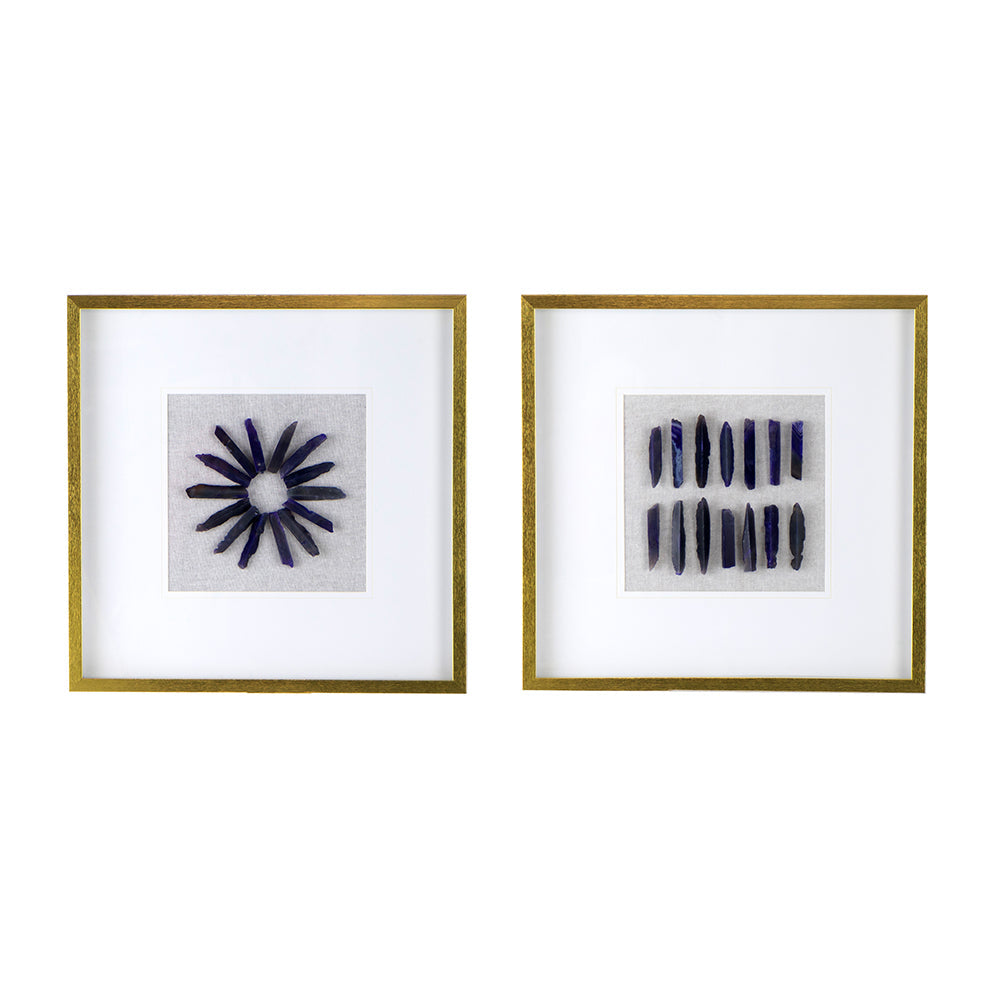 Grace Purple Agate Shadow Boxes Wall Art, Set of 2