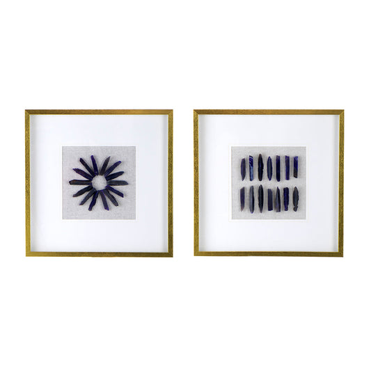 Grace Purple Agate Shadow Boxes Wall Art, Set of 2