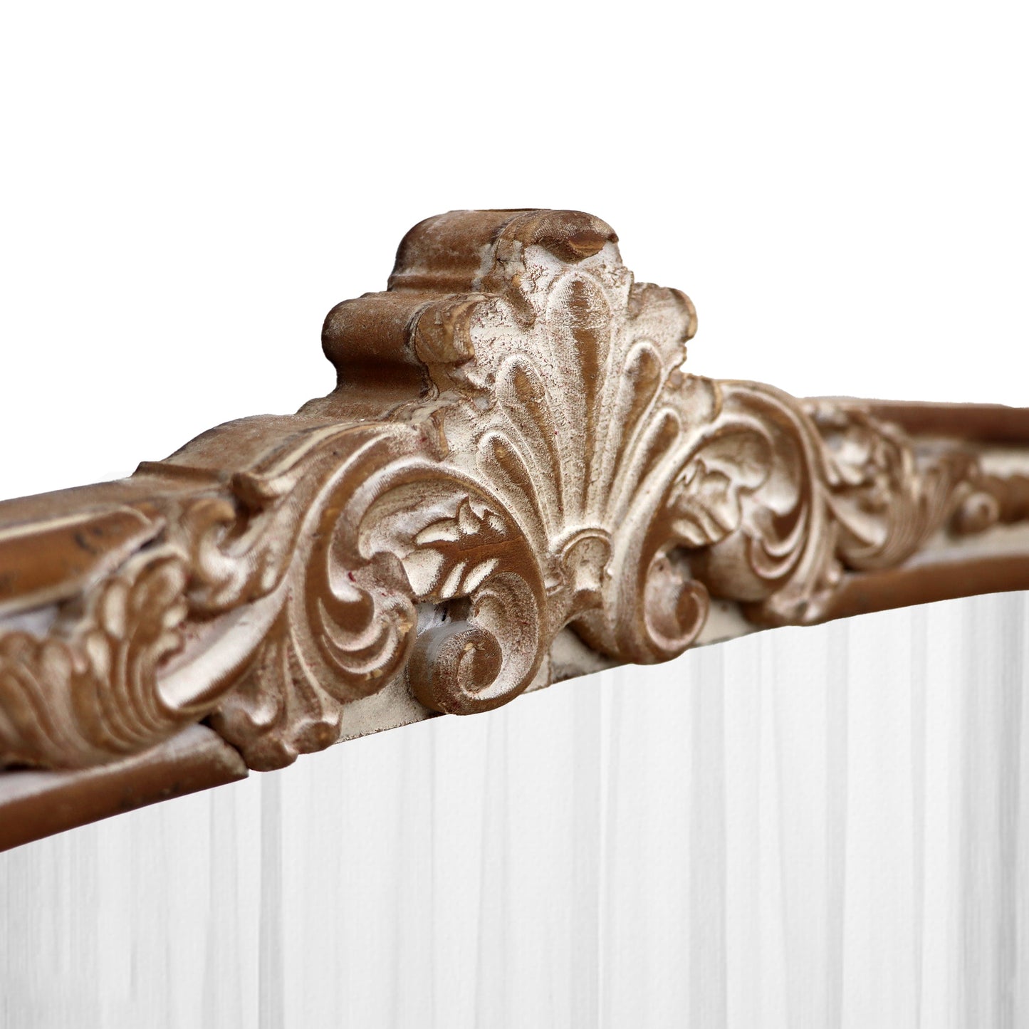 Arched Ornate Wood Frame Mirror with Beads Detail