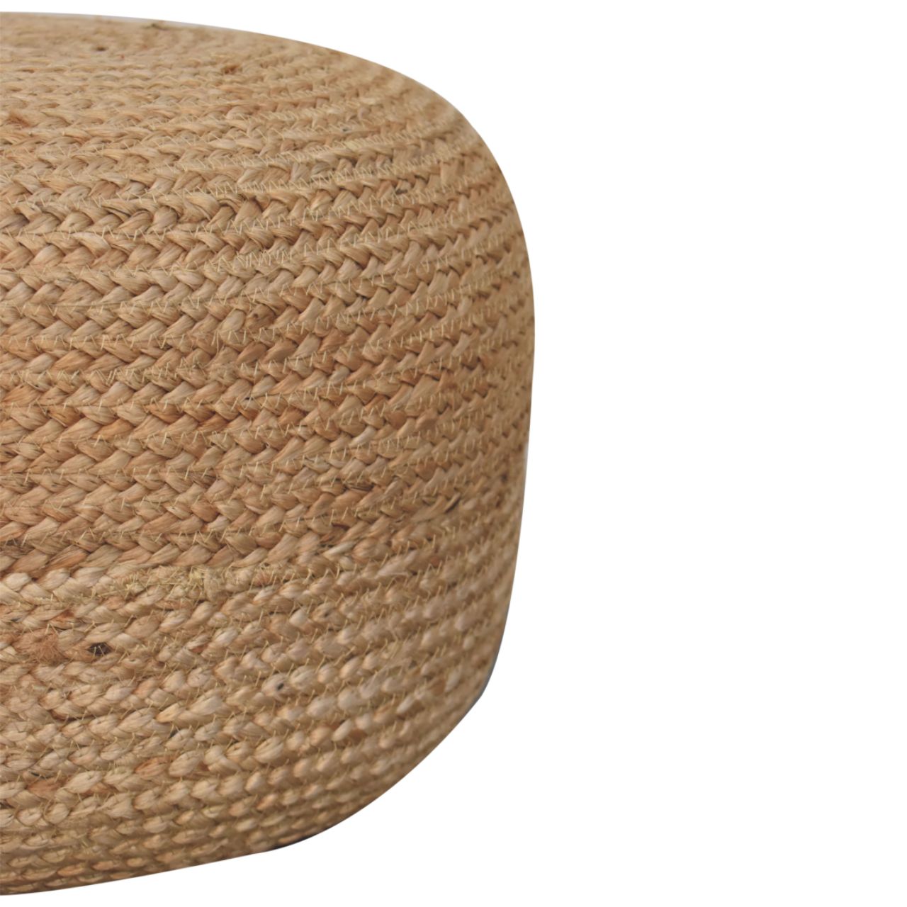 Round Pouf with Handcrafted Design