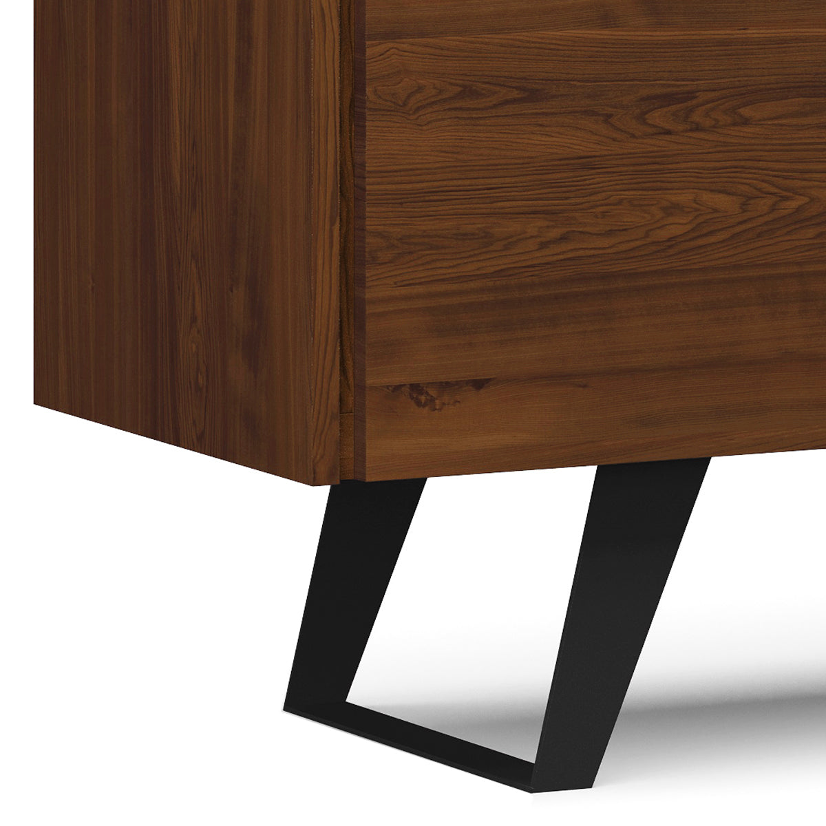 Pioneer TV Stand for TVs Up To 70 Inches with 2 Side Doors, Open Central Shelves and Metal Angled Legs