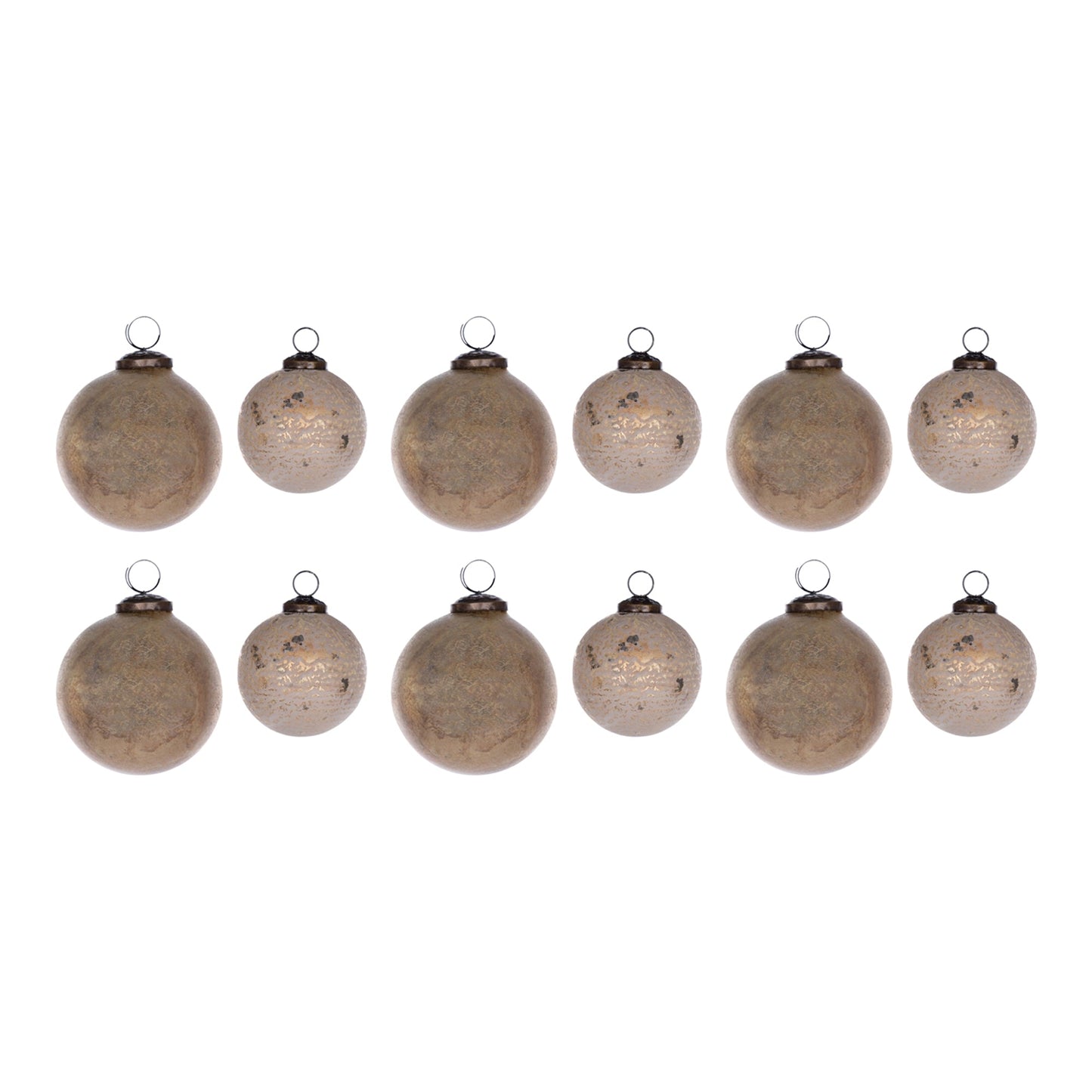Distressed Glass Ball Ornament, Set of 12