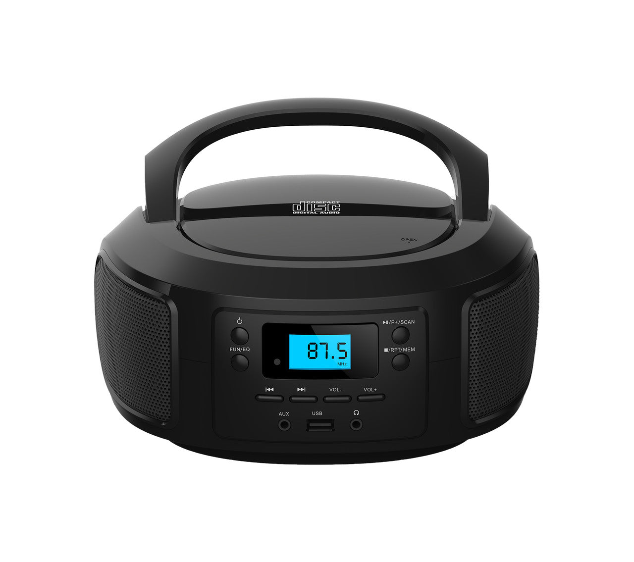 Laser Bluetooth Portable CD/MP3 Boombox with FM Radio Player