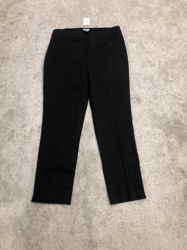 J Jill Pants Womens Black Straight Leg Ankle Pants Side Zip Casual Stretch