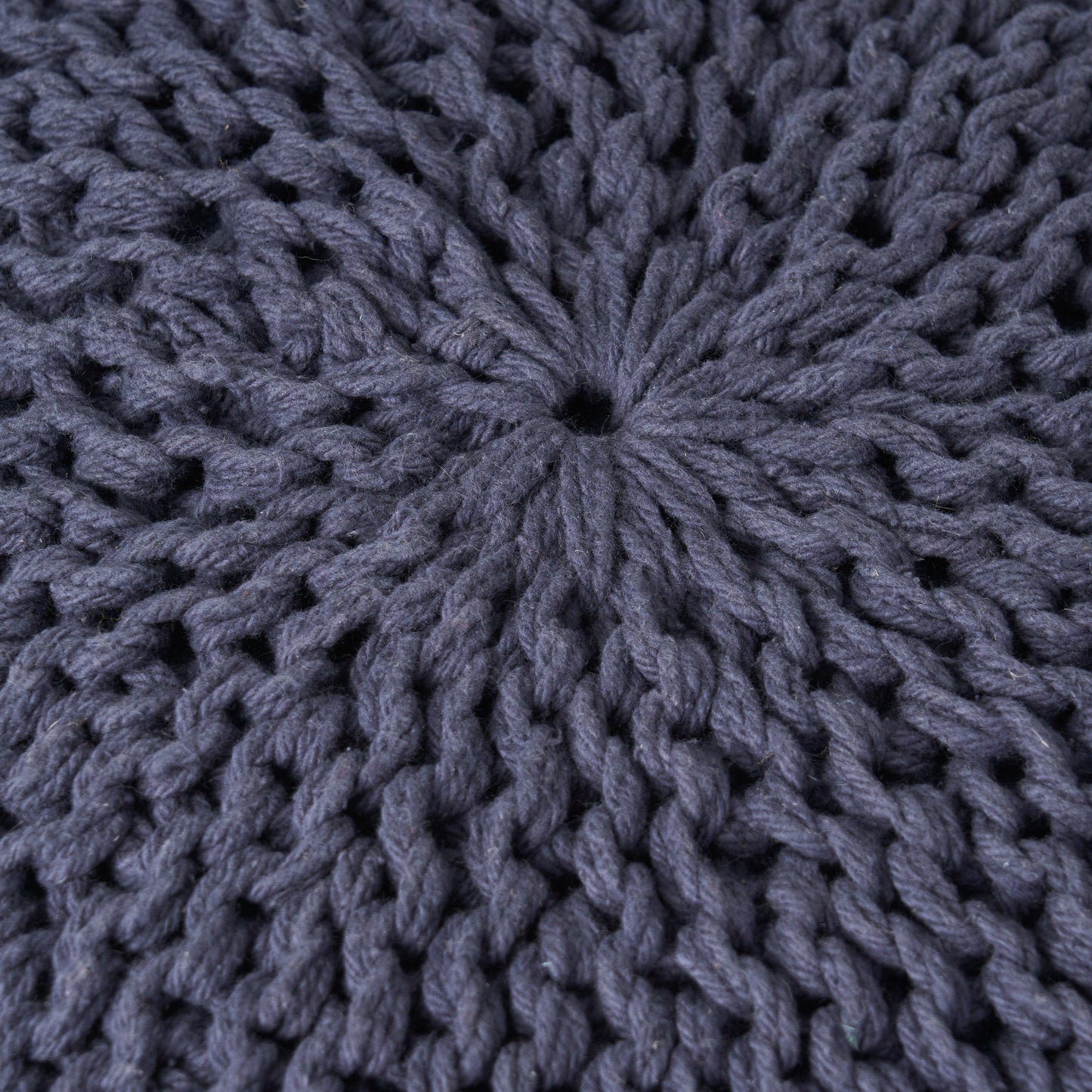 Fathomer Knitted Cotton Round Pouf