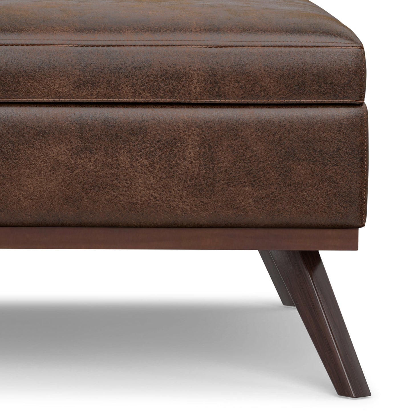 Venture 40"W Square Flip Top Ottoman with Wood Frame