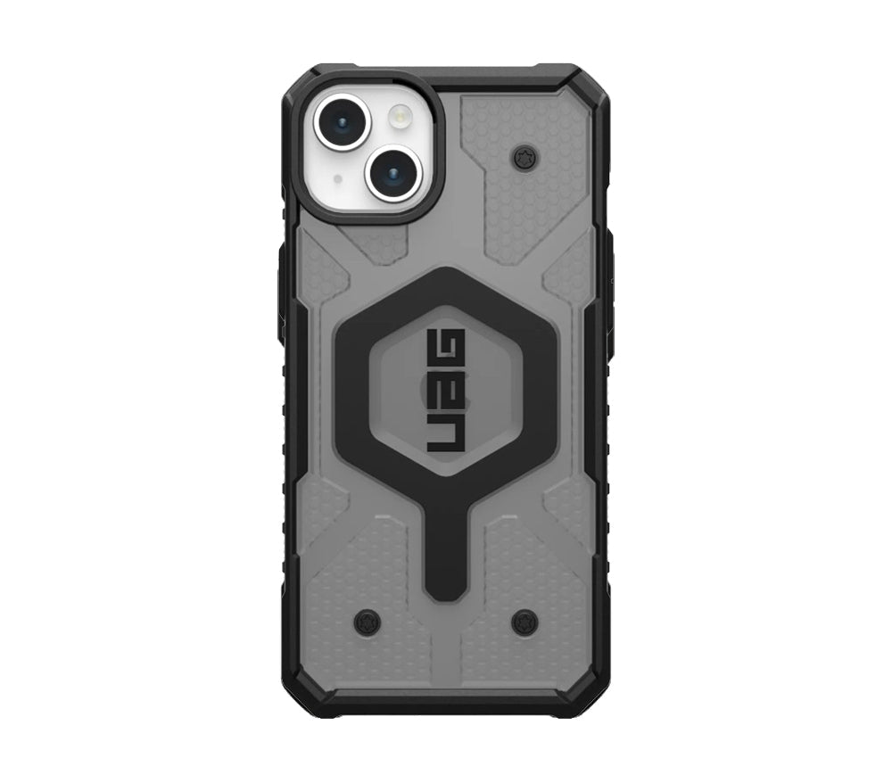 UAG phone case for iPhone 15 Clear Pathfinder Magsafe (Ash/Clear)
