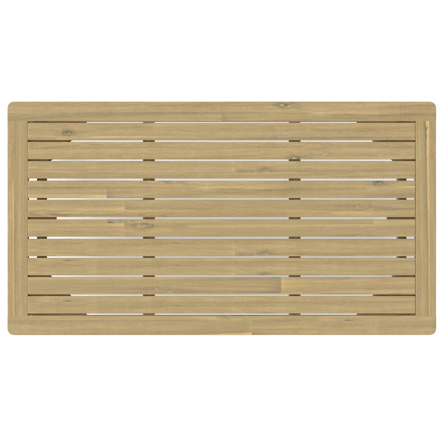 Outdoor Wooden Rectangular Coffee Table with Slatted Top